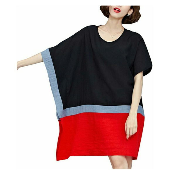 Tops - HOST PICK!!Black Gray Red Oversized Colorblock Top